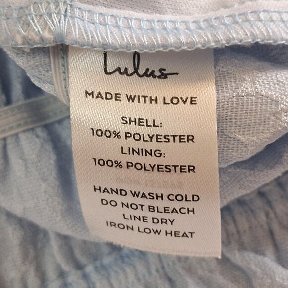 Lulus Feeling Forever Light Blue Floral Jacquard Crop Top Size Large Coquette - Picture 9 of 10